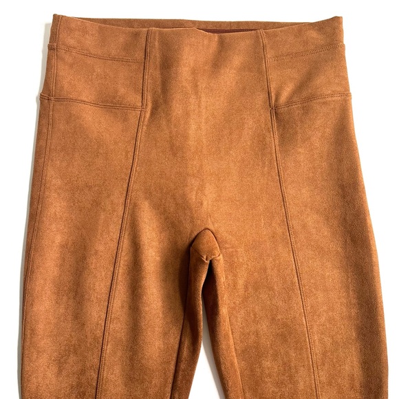 Spanx Faux Suede Leggings Pants in Rich Caramel Size Large - Picture 11 of 17